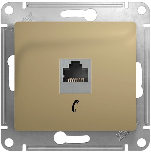 Розетка телефонная без рамки Systeme Electric Glossa 1-м. RJ11 титан картинка